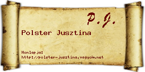 Polster Jusztina névjegykártya